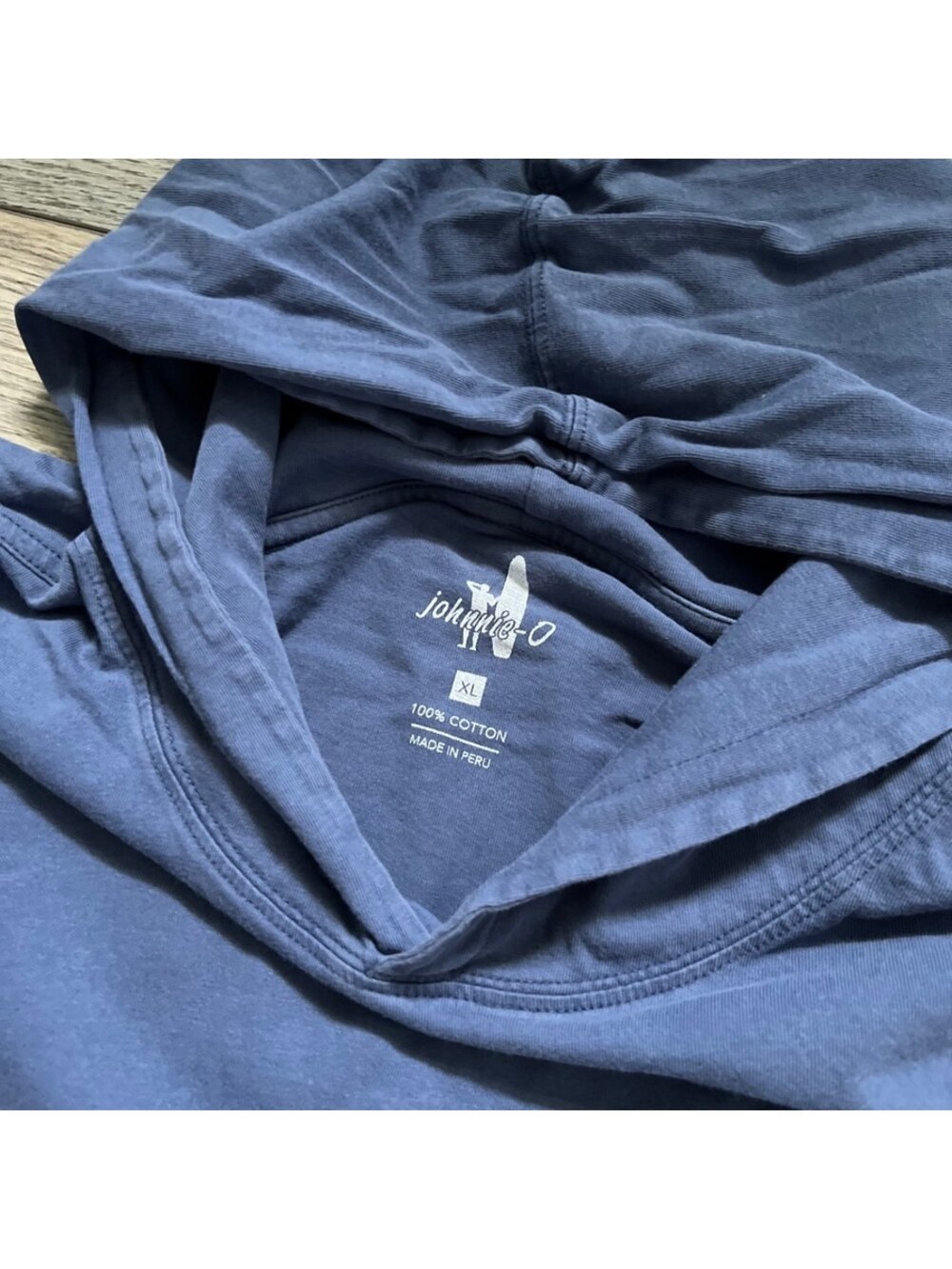 Johnnie-O Men's XL Pullover Hoodie Sweatshirt Navy Pocket Logo Performance Golf - Picture 4 of 8
